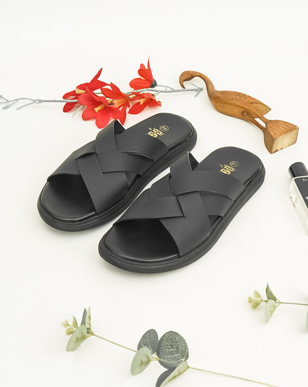 Check Sandal Black