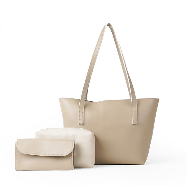 Carry tote Bag Set of 3 Beige